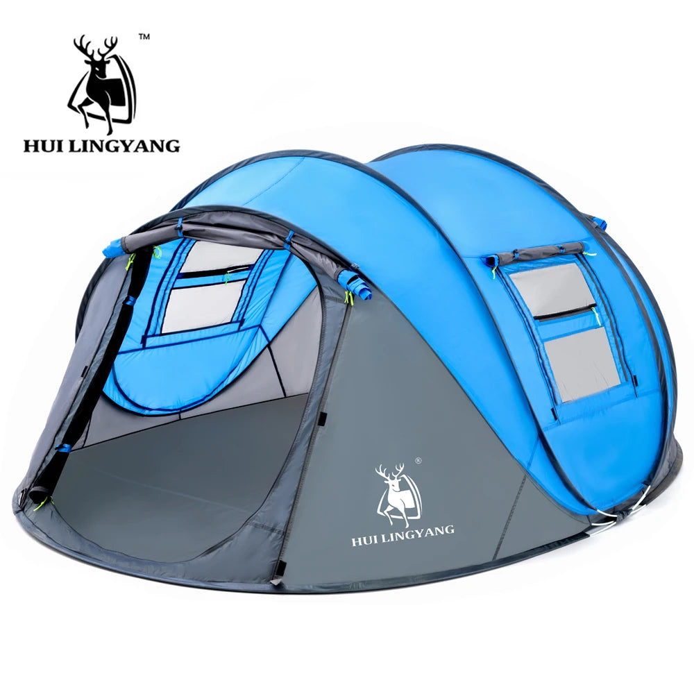 HUI LINGYANG throw tent outdoor automatic tents throwing pop up waterproof camping hiking tent waterproof large family tents
