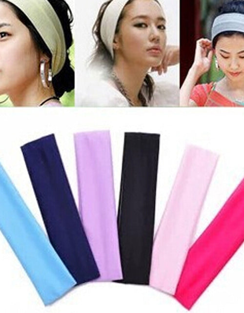 Load image into Gallery viewer, Fashion Sports Headbands For Women Solid Elastic Hair Bands Running Fitness Yoga Hair Bands Stretch Makeup Hair Accessories Hot
