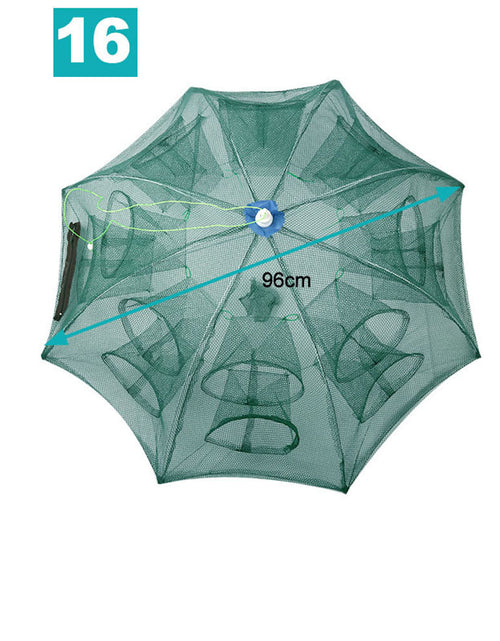 Load image into Gallery viewer, 4-20 Hole Umbrella Fishing Net Fish Umbrella Cage Automatic Folding Fish Net Hand Throw Net Fishing Cage Cover Cage Shrimp Cages

