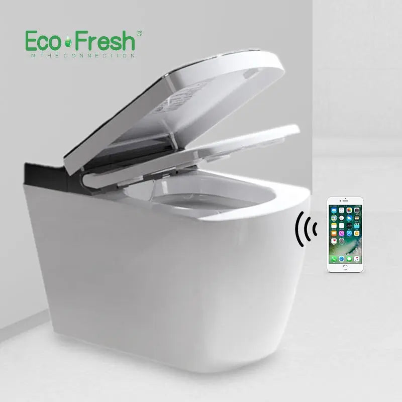Ecofresh automatic sensor flushing electric one piece tankless intelligent smart toilet