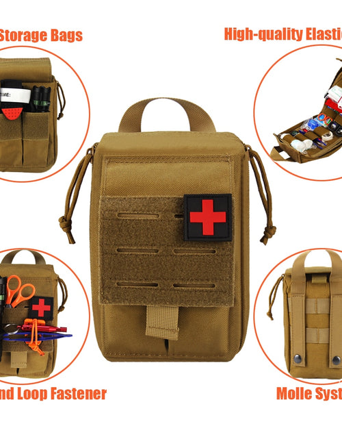 Load image into Gallery viewer, Tactical Molle First Aid Kit Survival Bag 1000D Nylon Emergency Pouch Military Outdoor Travel Waist Pack Camping Lifesaving Case
