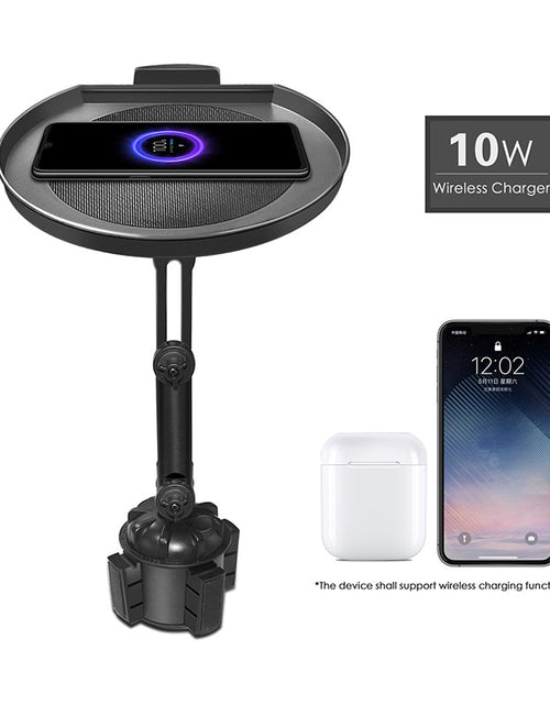 Load image into Gallery viewer, Multifunctional Car Food Tray Drink Cup Holder Eating Table 10W Wireless Car Charger For Phone Interior Cupholder Accessories
