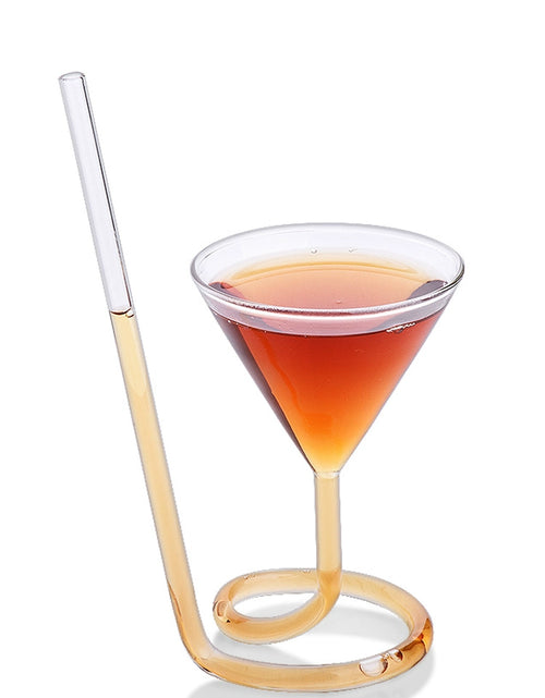 Load image into Gallery viewer, Trending Creative Rotate Matini Cocktail Glass Vampire Cup Wine Glass Long Tail Cocktail Glass Molecular Wine Glass

