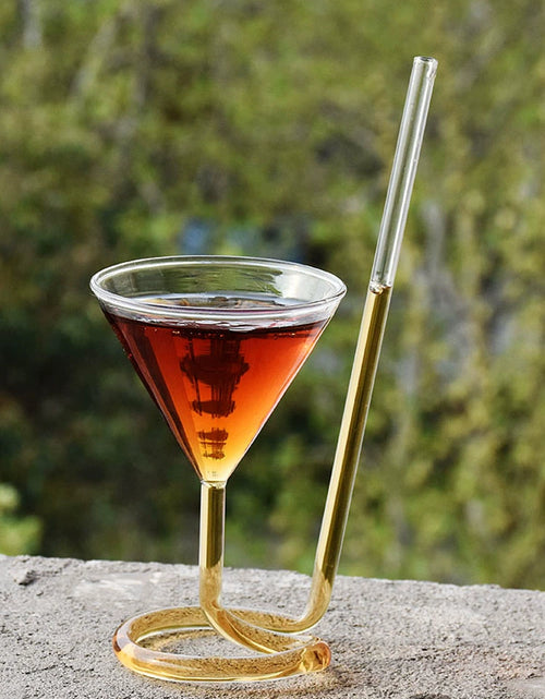Load image into Gallery viewer, Trending Creative Rotate Matini Cocktail Glass Vampire Cup Wine Glass Long Tail Cocktail Glass Molecular Wine Glass
