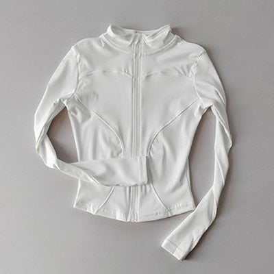 Peeli Long Sleeve Sports Jacket Women Zip Fitness Yoga Shirt Winter Warm Gym Top Activewear Running Coats Workout Clothes Woman