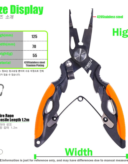 Load image into Gallery viewer, New Multifunctional Fishing Pliers Accessories 420 Stainless Steel Body Scissors Line Cutter Hooks Remover Outdoor Fishing Tools
