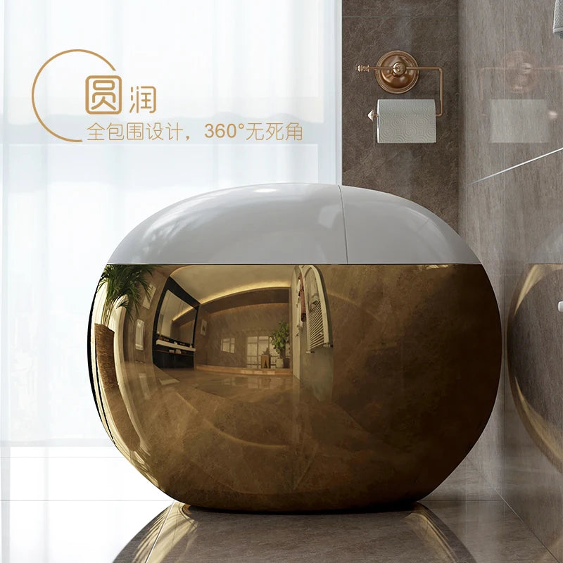 Golden Pipped Egg Smart Toilet Automatic Integrated Color Toilet Siphon Electric Toilet