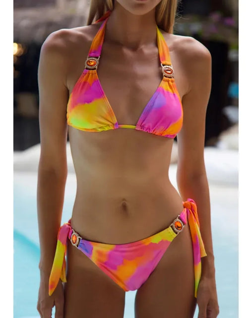 Load image into Gallery viewer, Sexy Rhinestones Bikinis Swimsuits With Headband Women Swimwear Female Push Up Bikini Beach Swim Wear Bathing Suits Pool Bather
