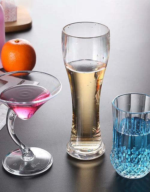 Load image into Gallery viewer, Acrylic Cocktail Cup Unbreakable Wine Glass Home Wedding Party Bar Goblet Red Juice Wine Drinking Glasses Bar Tools
