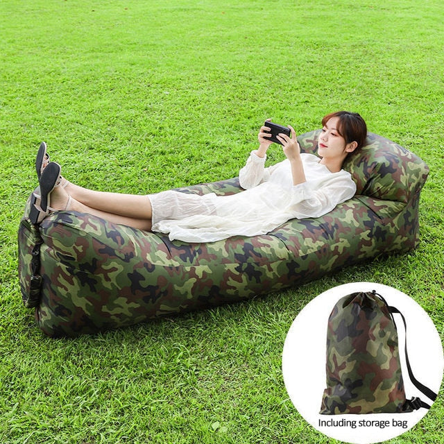 Trend Outdoor Products Fast Infaltable Air Sofa Bed Good Quality Sleeping Bag Inflatable Air Bag Lazy bag Beach Sofa 240*70cm
