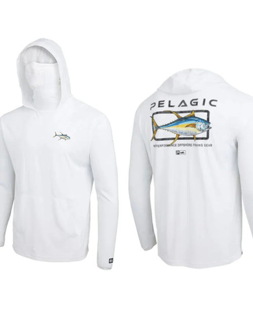 Load image into Gallery viewer, Pelagic Fishing Shirts Summer Outdoor Men Long Sleeve Face Cover T Shirt Fish Apparel Sun Protection Breathable Hooded Clothing
