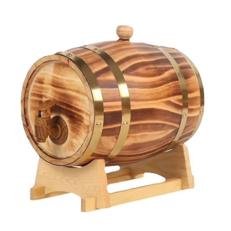1.5/3L /5LWood Barrel Vintage Oak Beer Brewing Equipment Mini Keg Home Brew Beer Keg Tap Dispenser for Rum Pot Whisky Wine