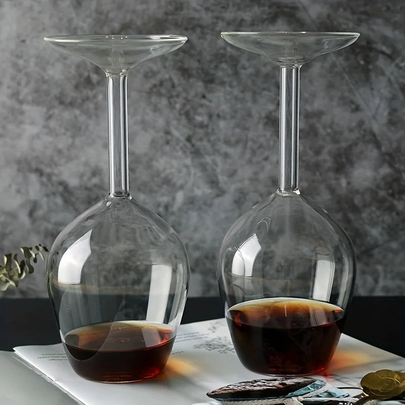 1pc 13.5oz Upside Down Wine Glass for Scotch Whisky Cocktail Perfect for Bar Pub Restaurant and Home Use Glass Cup Kitchenware