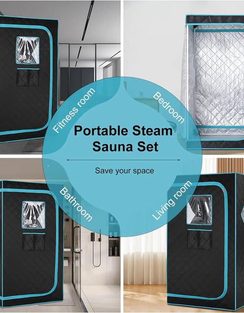 Load image into Gallery viewer, 난방 Full Size Portable Steam Saunas for Home Spa Full Body Sauna Tent for Relaxation with Foldable Chair and 4L Sauna Generator
