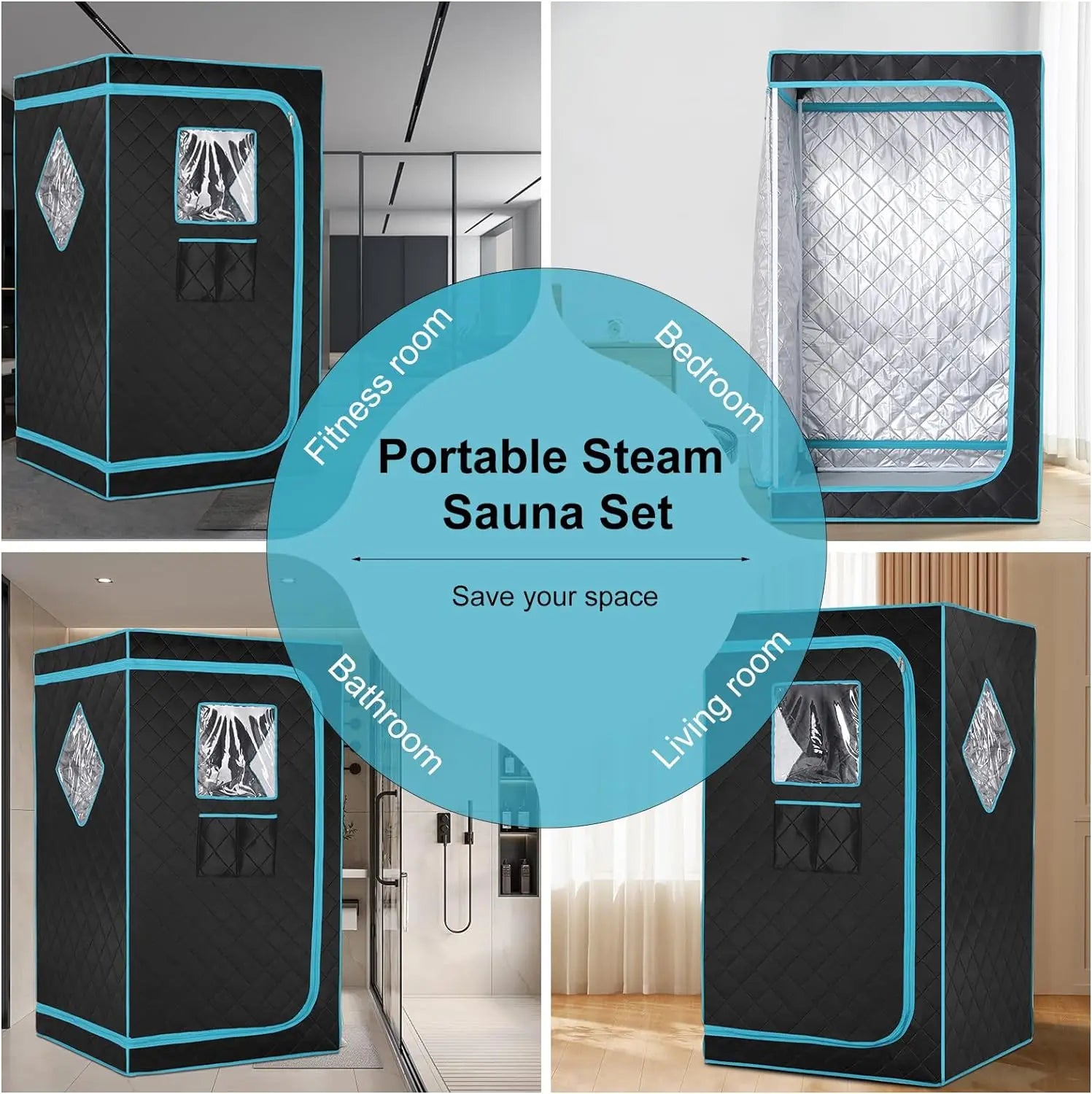 난방 Full Size Portable Steam Saunas for Home Spa Full Body Sauna Tent for Relaxation with Foldable Chair and 4L Sauna Generator