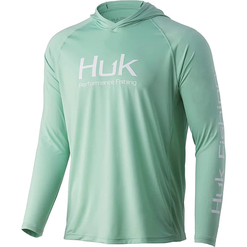 HUK Fishing Shirt Mens Long Sleeve Outdoor UV Performance fishing Clothing Upf Fishing Tops Sunscreen Breathable Anti Mosquito