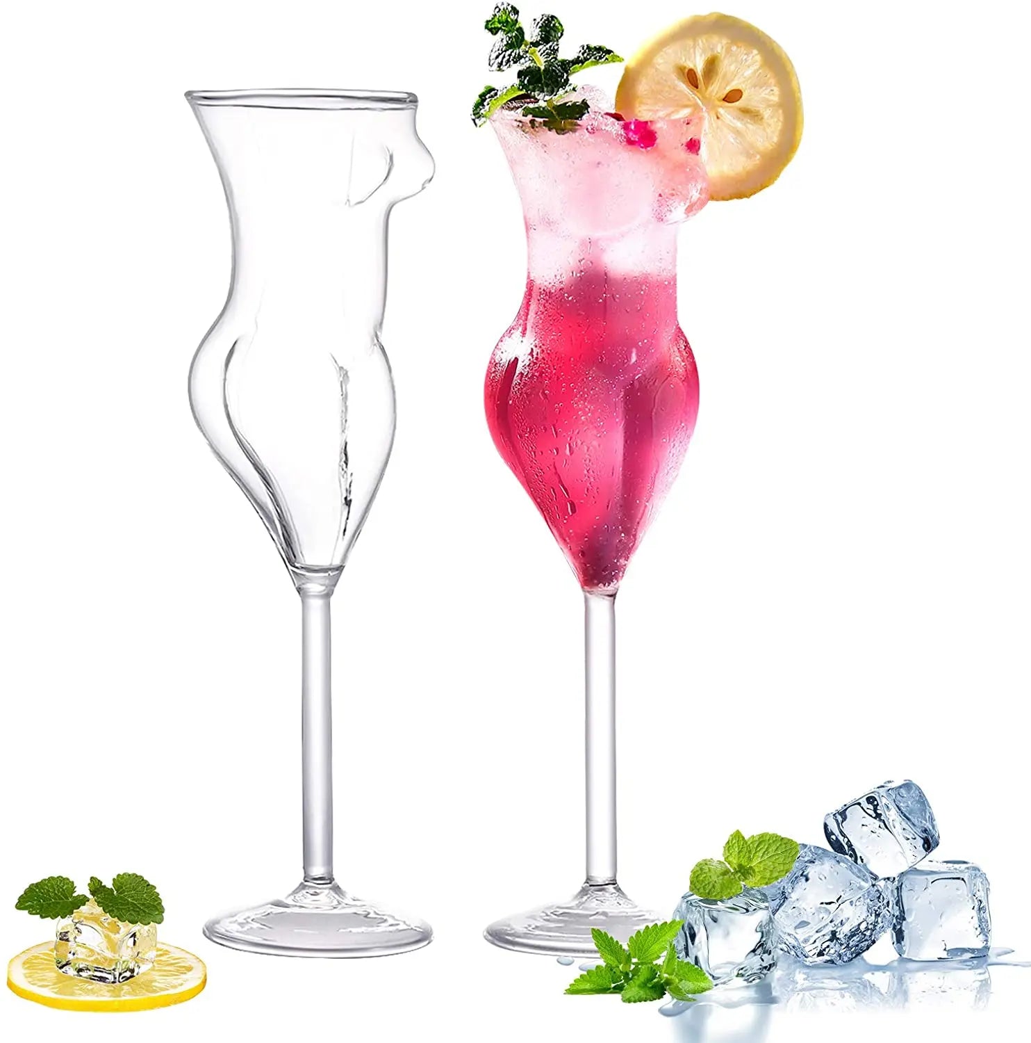 Wine Glass Goblet Body Shape Cocktail Glass Creative Women Body Shaped Glass Champagne Goblet for Home Party Bar Club