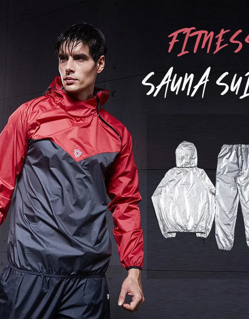 Load image into Gallery viewer, Unisex Sauna Suit Gym Fitness Clothing Set Hoodies Pullover Sports Suit Running Weight Loss Sweating Jogging Suit Large Size

