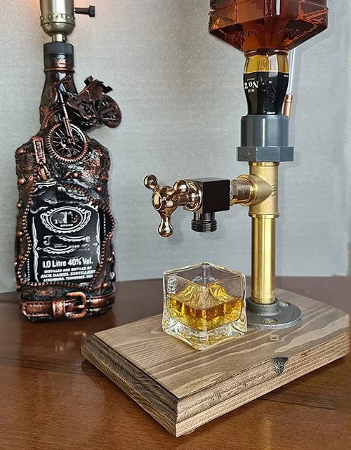 Load image into Gallery viewer, Wooden Whiskey Liquor Dispenser Faucet Shaped Shot Dispenser Beverage Whiskey Holder for Bottle Home Bar Party Bar Accessories
