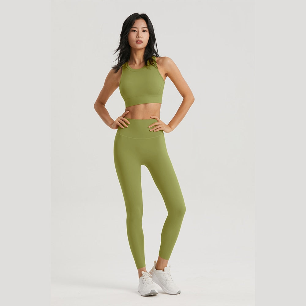 Women Sportswear Yoga Set 2 Piece Gym Outfits Fitness Hollow Out Sports Bra and Leggings Suit Workout Clothes for Women Yoga Set