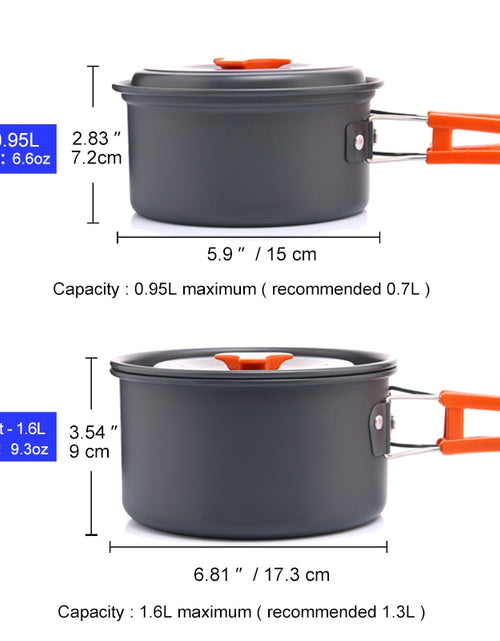 Load image into Gallery viewer, Widesea Camping Outdoor Cookware Set Tableware Cooking Cutlery Utensils Hiking Picnic Travel Equipment Tourist Cooker Fishing
