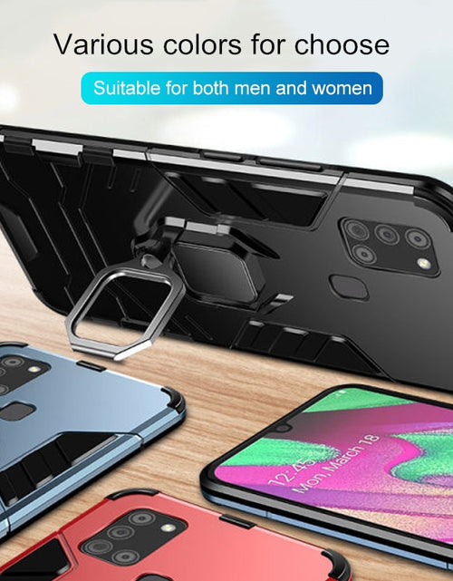 Load image into Gallery viewer, KEYSION Shockproof Armor Case for Samsung Galaxy A21S Ring Stand Phone Back Cover for Galaxy M31 M21 M11 M12 M30S M01 M31S M51
