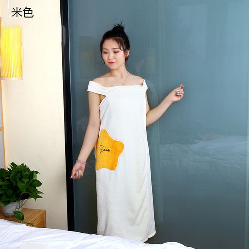 Load image into Gallery viewer, Wearable Bath Towel Superfine Fiber Towels Soft and Absorbent Chic Towel for Autumn Hotel Home Bathroom Gifts Women Bathrobe
