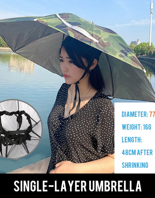 Load image into Gallery viewer, Foldable Sunscreen Umbrella Hat Outdoor Beach Travel Sport Hat Hiking Camping Fishing Cap Double Layer Headwear Camouflage
