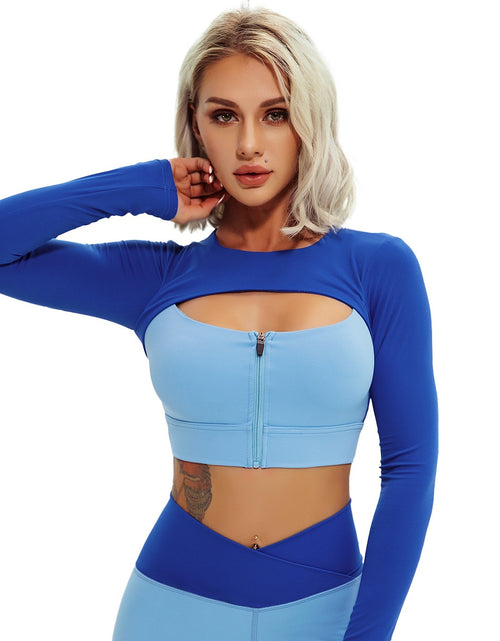 Load image into Gallery viewer, Sexy Long Sleeve Sports Tops Women Zip Fitness Yoga Shirt Gym Top Activewear Running Coats Gym Workout Clothes Woman
