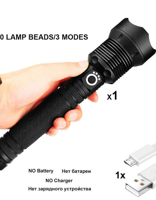 Load image into Gallery viewer, ZK20 Dropshipping 8000LM XHP90 XHP50 XHP70 LED Flashlight Zoomable USB Rechargeable Power Display Torch 26650 Handheld Light
