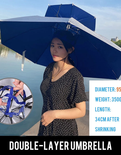 Load image into Gallery viewer, Foldable Sunscreen Umbrella Hat Outdoor Beach Travel Sport Hat Hiking Camping Fishing Cap Double Layer Headwear Camouflage
