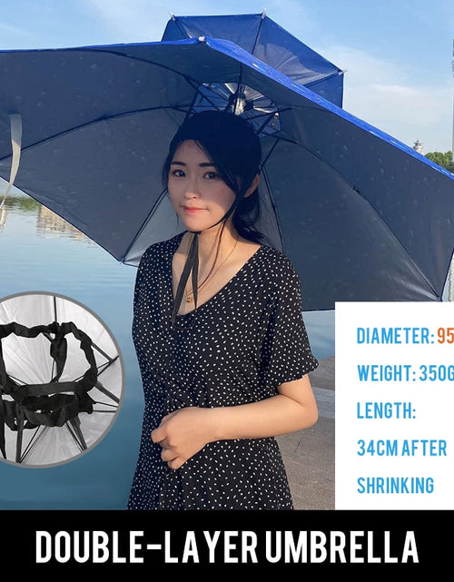 Load image into Gallery viewer, Foldable Sunscreen Umbrella Hat Outdoor Beach Travel Sport Hat Hiking Camping Fishing Cap Double Layer Headwear Camouflage
