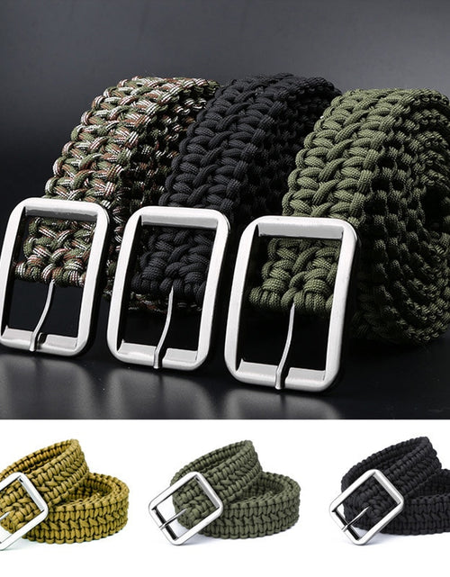 Load image into Gallery viewer, Paracord 550 Survival Belt Rope Hand Made Tactical Military Bracelet Outdoor Accessories Camping Hiking Equipment
