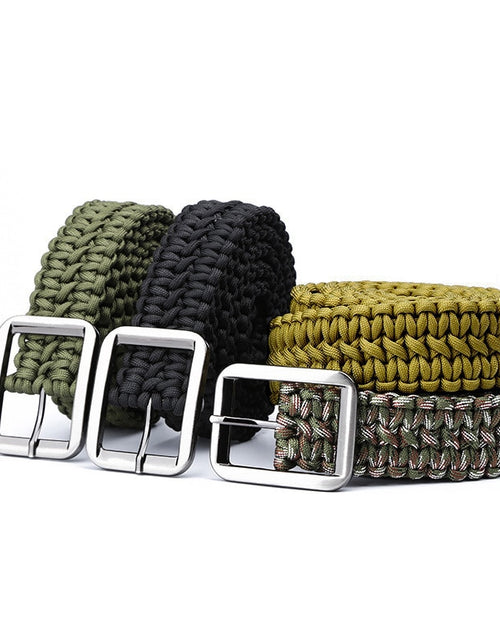 Load image into Gallery viewer, Paracord 550 Survival Belt Rope Hand Made Tactical Military Bracelet Outdoor Accessories Camping Hiking Equipment
