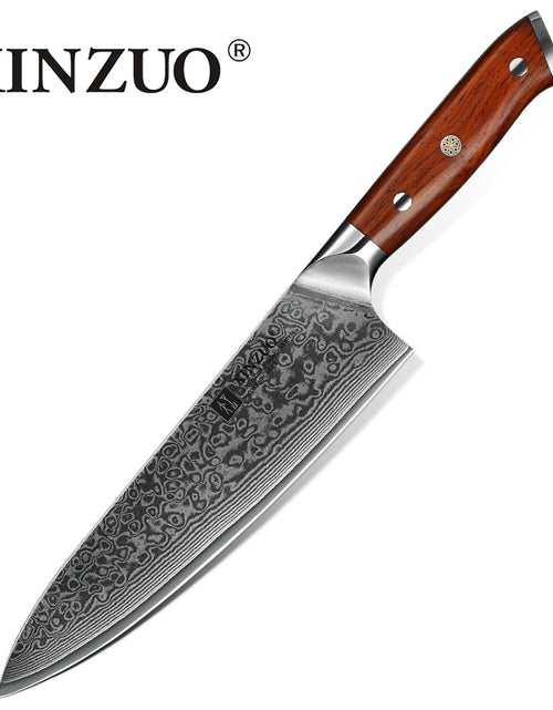 Load image into Gallery viewer, XINZUO 1PCS or 3PCS Kitchen Knife Sets Japanese Forged Damascus Steel Chef Santoku Knives Stainless Steel Rosewood Handle
