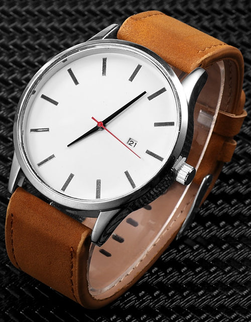 Load image into Gallery viewer, Simple Men Quartz Watch Relogio Masculino Military Sport Wristwatch Leather Strap Mens Reloj Complete Calendar Watches Hom Saati
