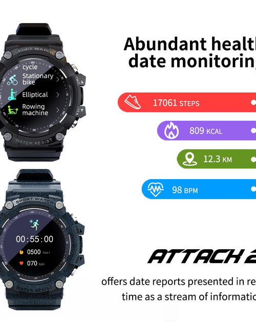 Load image into Gallery viewer, LOKMAT ATTACK 2 Smart Watch Fitness Tracker Full Touch Screen Global Heart Rate Monitor Sport Smartwatch Men For Android ios
