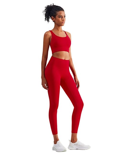 Load image into Gallery viewer, Women Sports Sets Fitness Suit New Arrival Yoga Bra And High Waist Leggings 2 Pcs Workout Running Gym Sportswear Vnazvnasi
