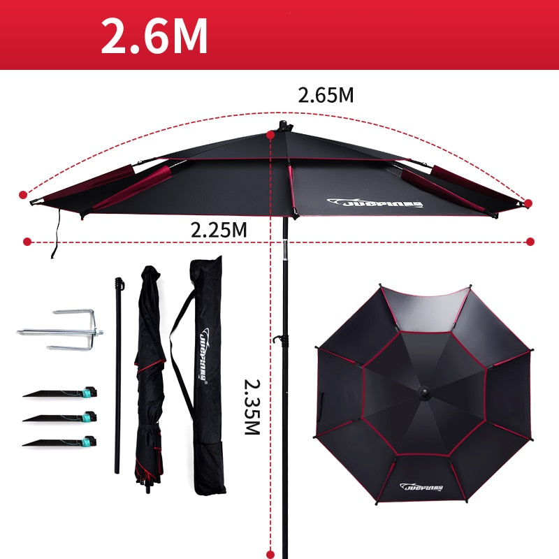 Beach Fishing Folding Umbrella Outdoor Rain-proof Sunscreen Anti-UV Sunshade Camping Awning Portable Waterproof Tarp