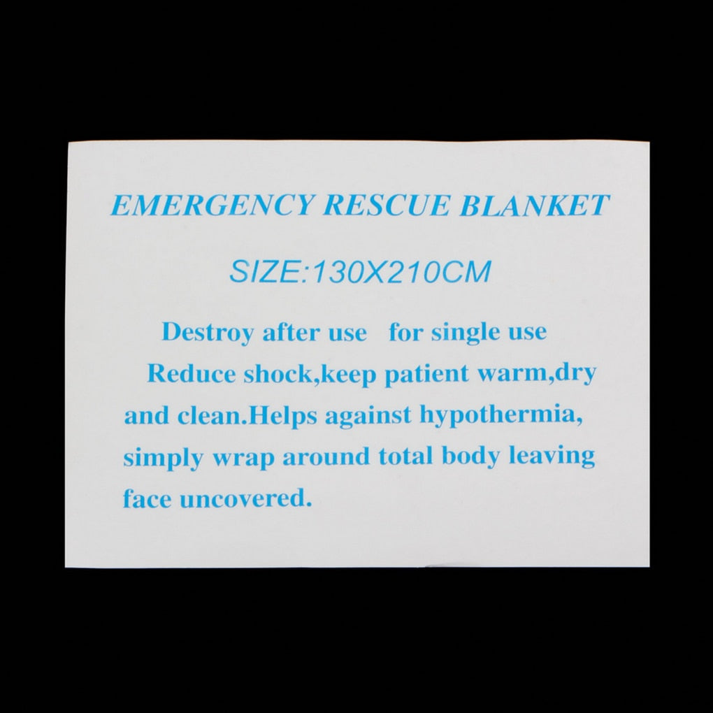Waterproof Disposable Outdoor Survival Emergency Survival Rescue Space 210*130CM Foil First Aid Foil Thermal Blanket Accessory