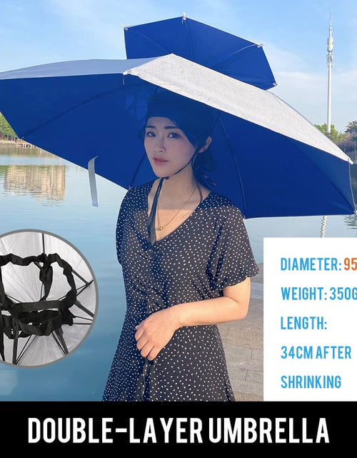 Load image into Gallery viewer, Foldable Sunscreen Umbrella Hat Outdoor Beach Travel Sport Hat Hiking Camping Fishing Cap Double Layer Headwear Camouflage
