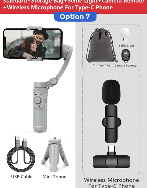 Load image into Gallery viewer, AXNEN HQ3 3-Axis Foldable Smartphone Handheld Gimbal Cellphone Video Record Vlog Stabilizer for iPhone 13 Xiaomi Huawei Samsung
