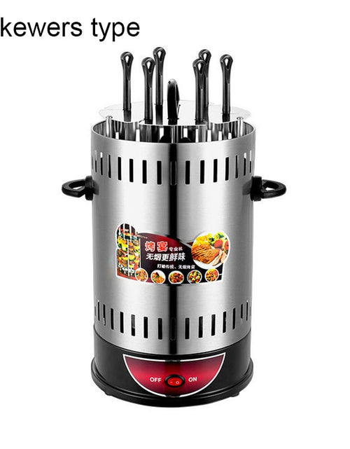 Load image into Gallery viewer, Revolving Vertical Electric Kebab Grill 6/8/10 Sticks Automatic Rotating Barbecue Smokeless BBQ Rotisserie Lamb Skewers Oven EU
