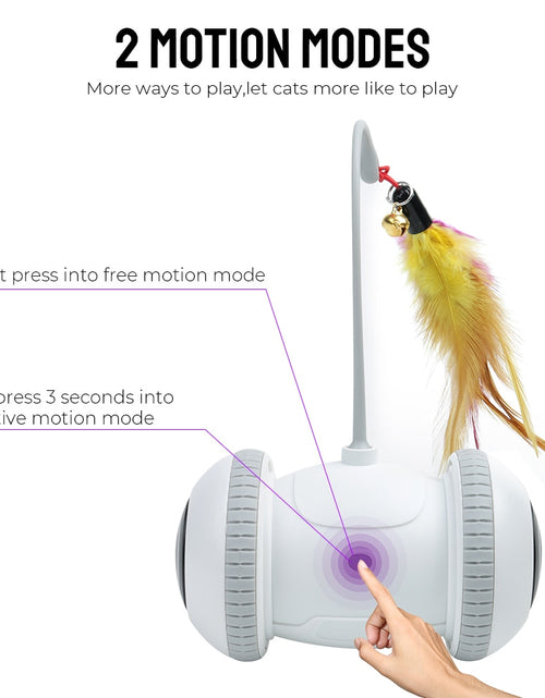 Load image into Gallery viewer, Self-Playing Kitten Toys for Pets USB Rechargeable Automatic Sensor Cat Toy Smart Robotic Interactive Electronic Feather Teaser
