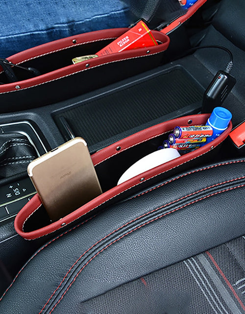 Load image into Gallery viewer, Car Seat Slit Gap Organizer Storage Pocket Multifunction Driver Seat Catcher Cup key phone Holder Car bag  PU Leather
