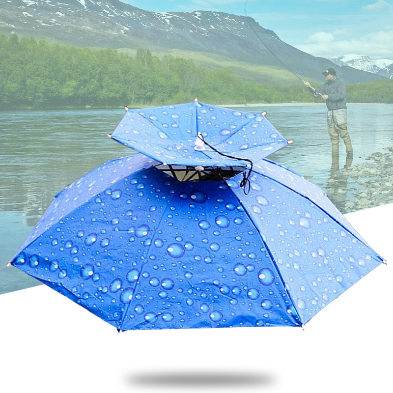 Foldable Sunscreen Umbrella Hat Outdoor Beach Travel Sport Hat Hiking Camping Fishing Cap Double Layer Headwear Camouflage