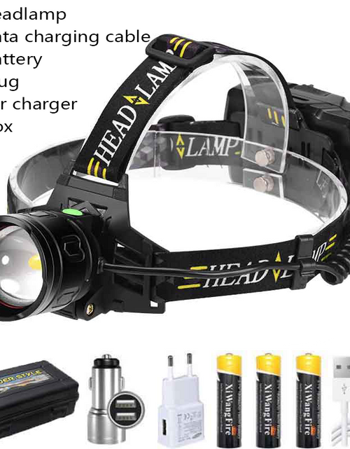Load image into Gallery viewer, XHP70 Super Strong Headlamp LED Induction Zoom Headlight Type-C USB Rechargeable 3*18650 Battery Outdoor Camping Fishing lantern
