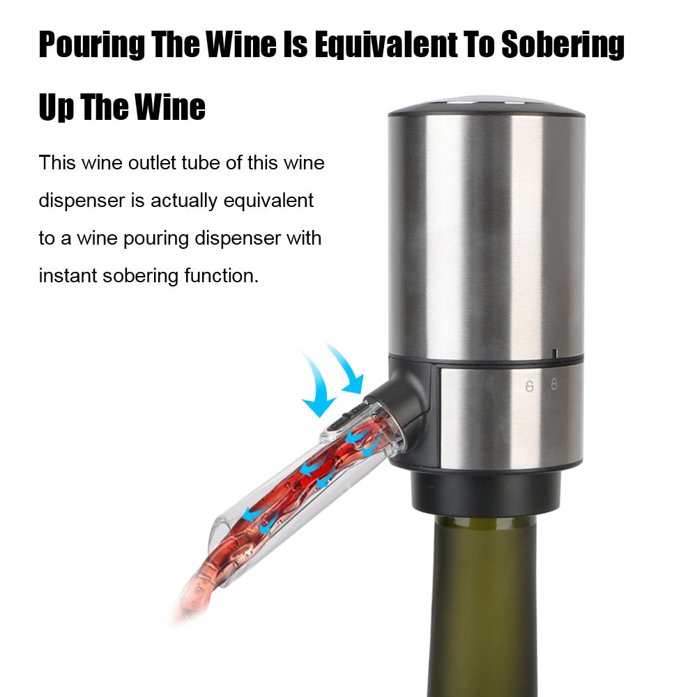 Aerator Pourer Dispenser With Base Quick Sobering Automatic Wine Decanter Electric Wine Decanter For Bar Party Kitchen