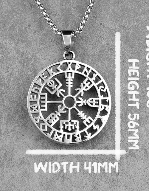Load image into Gallery viewer, Stainless Steel Viking Pirate Odin Runes Men Necklaces Pendants Chain Punk for Boyfriend Male Jewelry Creativity Gift Wholesale

