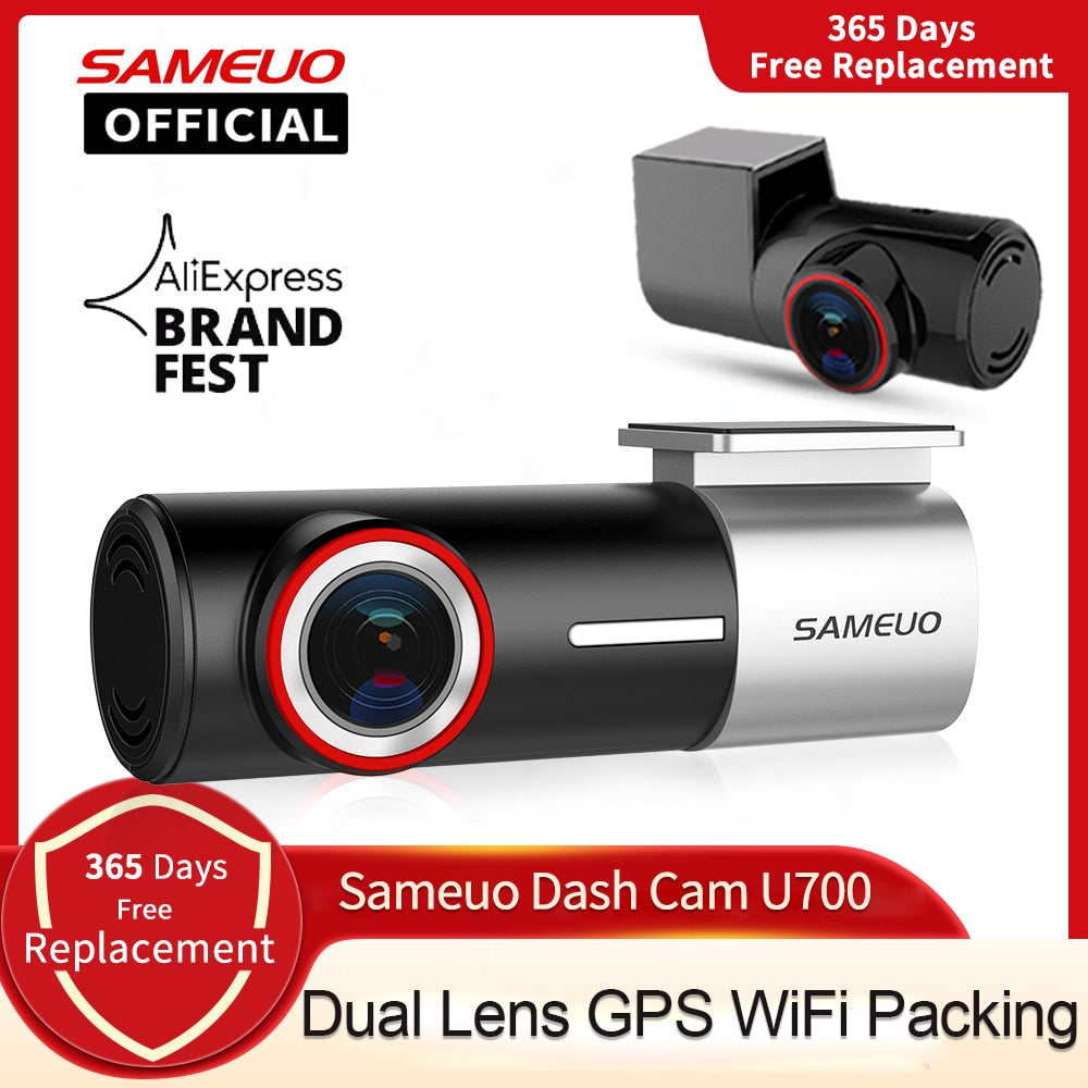 SAMEUO U700 Dash Cam Front and Rear Camera Recorder QHD 1944P Car DVR with 2 cam dashcam WiFi Video Recorder 24H Parking Monitor